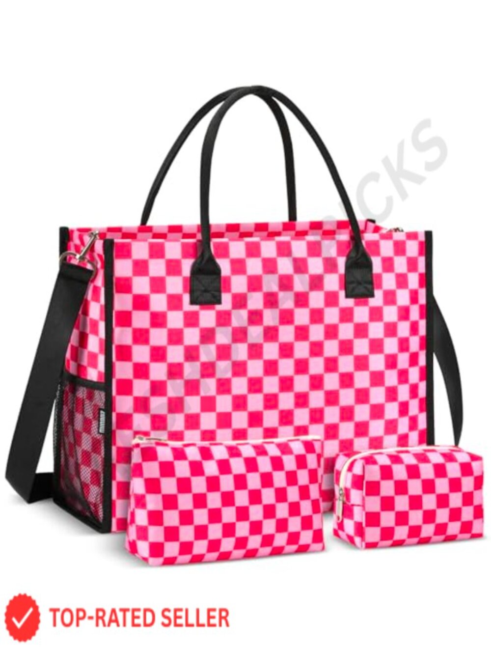 Waterproof Beach Tote Bag with 2 Makeup Bags Travel Work Gym Weekend